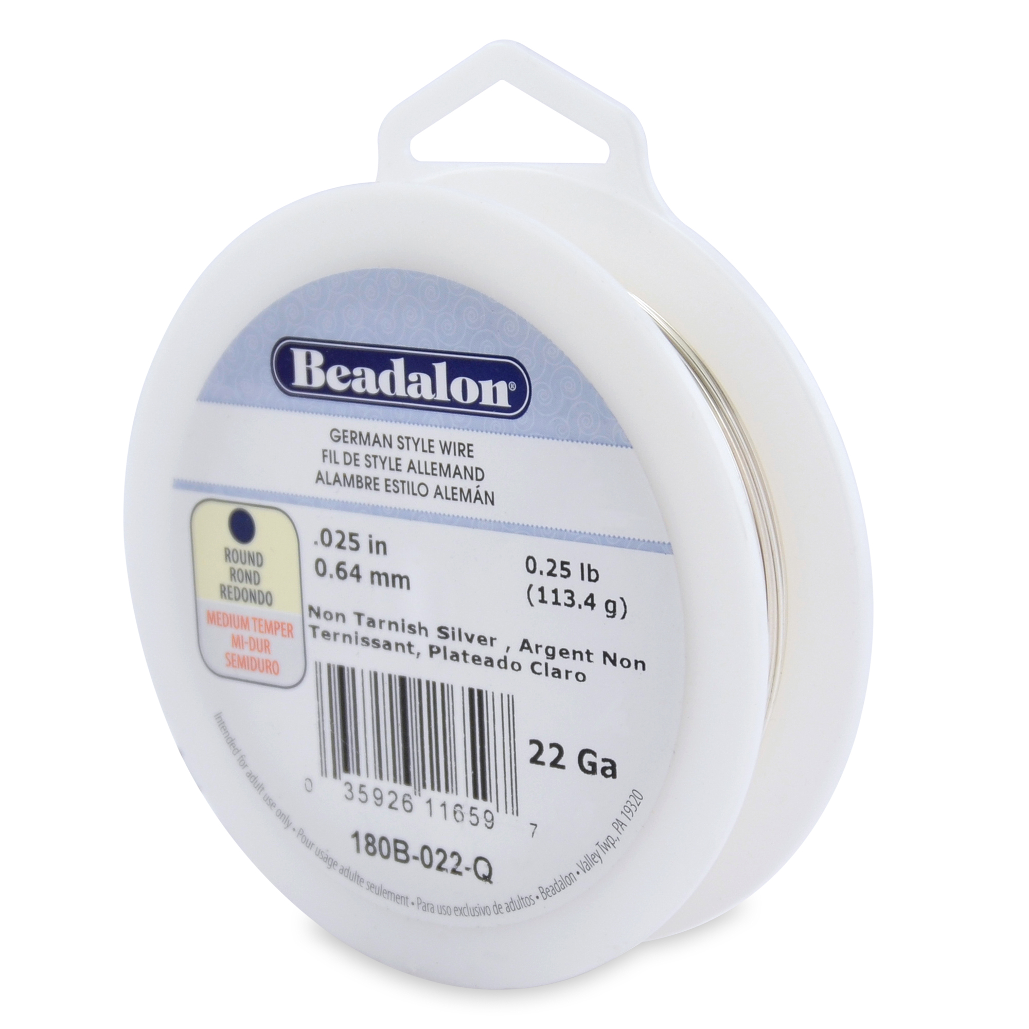 Beadalon 22-Gauge Filo Per Gioielli German Style | Piastra Semicircolare In Rame E Ottone Anti-appannamento, Half-Hard, Per Wire Wrapping E Creazioni Fai Da Te, Argento Antiossidante